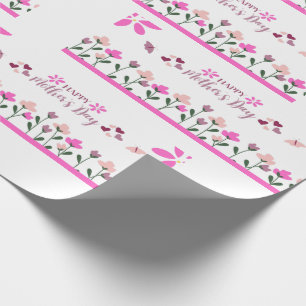 Papel De Presente Feliz dia das mães Design multi Cores
