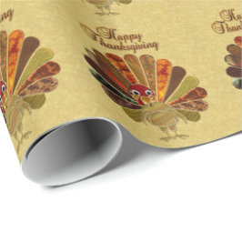 Papel De Presente Feliz Dia de Ação de Graças à Turquia
