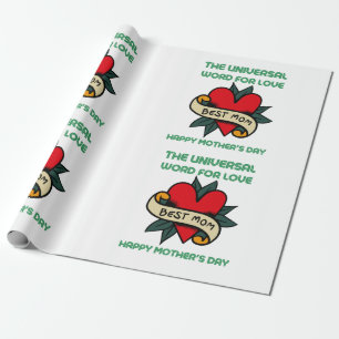 Papel De Presente Feliz dia de as mães Com Amor E Flor