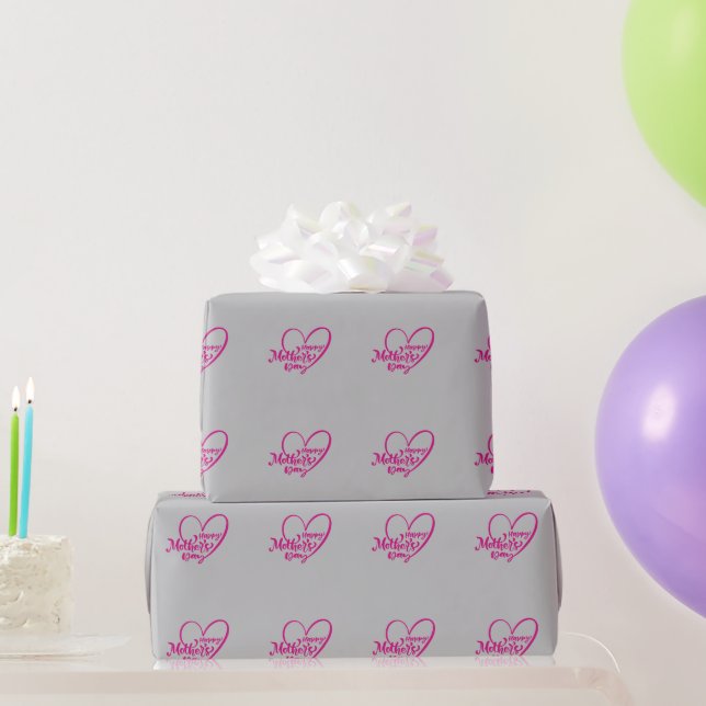 Papel De Presente Feliz dia de as mães Com Meu Amor (Presentes para festas)