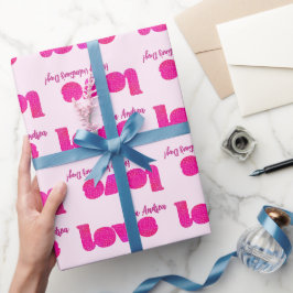 Papel De Presente Feliz dia de os namorados de Amor Rosa
