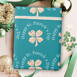 Papel De Presente Feliz Dia de São Patrício Trevo de Três Folhas