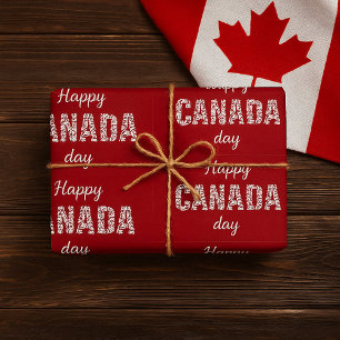 Papel De Presente Feliz Dia do Canadá