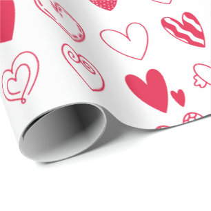 Papel De Presente Feliz dia dos namorados corações de amor