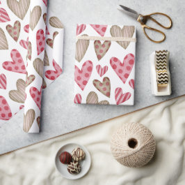 Papel De Presente Feliz dia dos namorados corações elegantes e color
