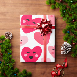Papel De Presente Feliz dia dos namorados Corações engraçados rosa v