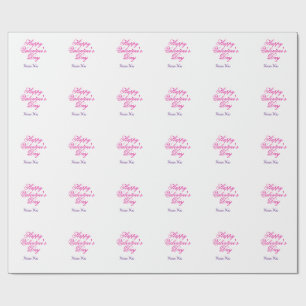Papel De Presente Feliz dia dos namorados rosa roxo xoxo amor nome c
