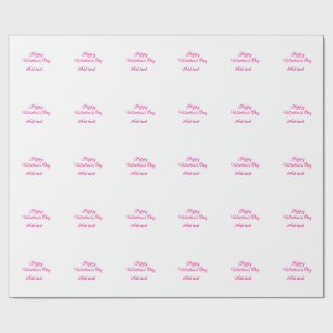 Papel De Presente Feliz dia dos namorados texto cor-de-rosa nome men