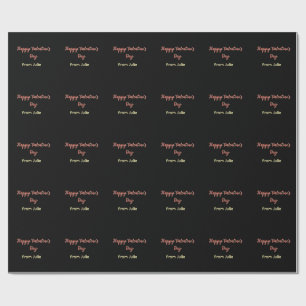 Papel De Presente Feliz dia dos namorados vermelho preto da name ele