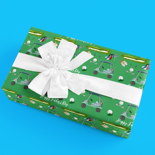 Papel De Presente Feliz Dia dos Pais Dia de Golfe (Criador carregado)