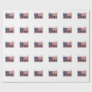 Papel De Presente Feliz Dia dos Veteranos Silhueta da Bandeira Desen