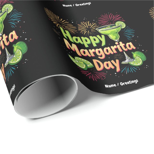 Papel De Presente Feliz Dia Nacional da Margarita (Ponta do rolo)