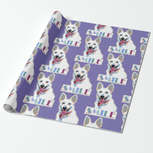 Papel De Presente Feliz Diversão Motivacional Feliz e Feliz Cachorro
