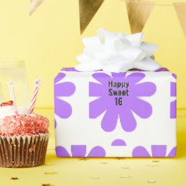 Papel De Presente Feliz Doce 16 Daisy Roxo