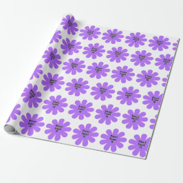 Papel De Presente Feliz Doce 16 Daisy Roxo