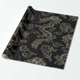 Papel De Presente Feliz Dragão de Ano Novo chinês