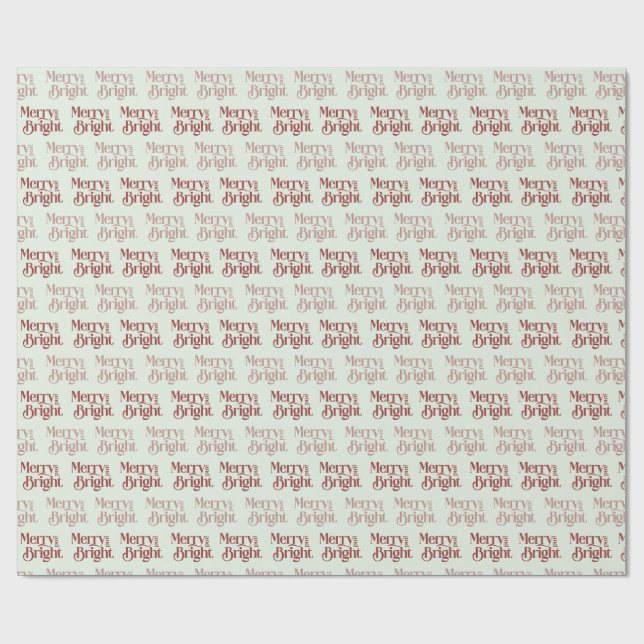 Papel De Presente "Feliz e Brilho" verde pálido (Aberto)