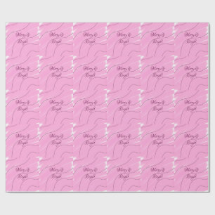Papel De Presente Feliz e modo cinza design de rosca cor-de-rosa-cla
