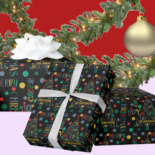 Papel De Presente Feliz elegante Árvore de Arte Colorida Negra