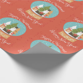 Papel De Presente Feliz Feliz ano novo de Natal