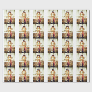 Papel De Presente Feliz feriado marrom adicionar casal nome da foto 