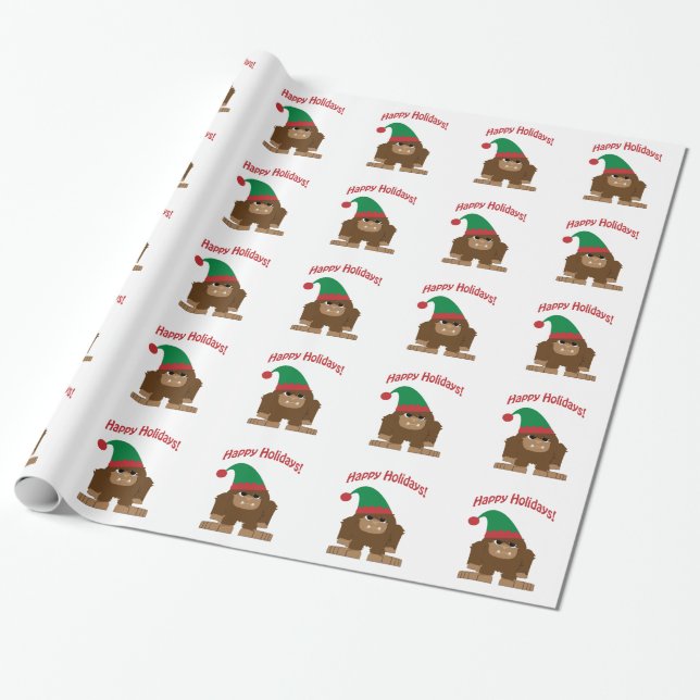Papel De Presente Feliz Feriados! Pé Grande Natal (Desenrolado)
