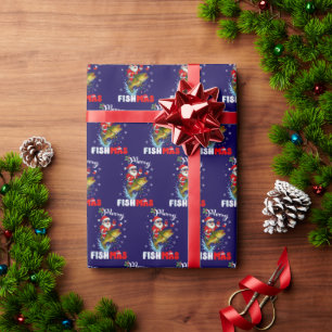 Papel De Presente Feliz Fishmas Presente de Natal de Pesca