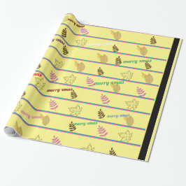 Papel De Presente Feliz Folha de Natal