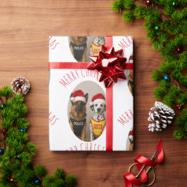 Papel De Presente Feliz German shepherd de Natal e Dalmaciano