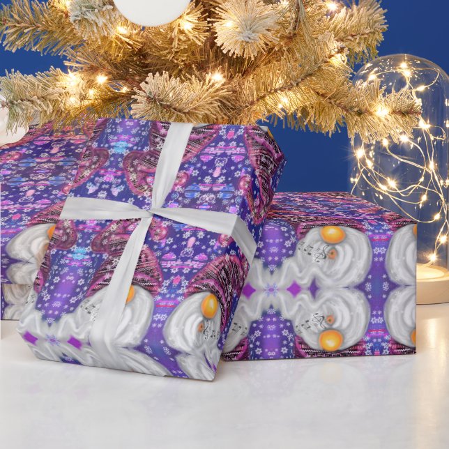 Papel De Presente Feliz Gnomos Felizes, Presente de Natal Engraçado (Feriados)