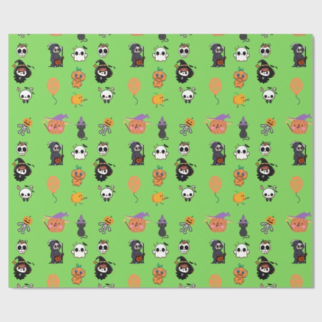 Papel De Presente Feliz Halloween  (Aberto)