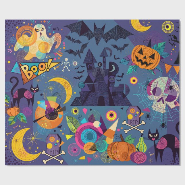 Papel De Presente Feliz Halloween (Aberto)