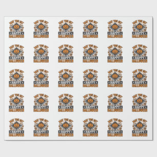 Papel De Presente Feliz Halloween Abóboras Guloseimas Vintage
