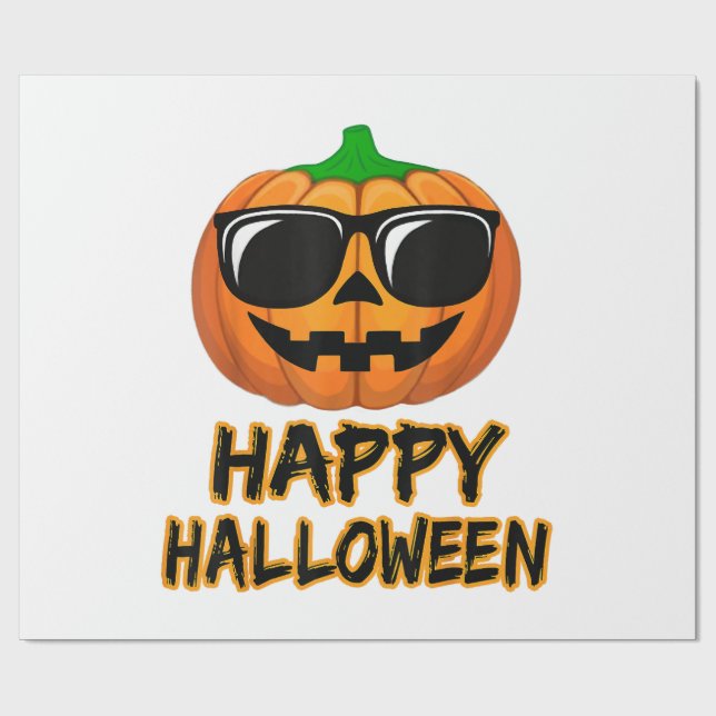 Papel De Presente Feliz Halloween Costume Engraçado Pumpkin (Aberto)