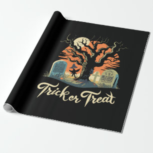 Papel De Presente Feliz Halloween do Seu Cemitério Divertido!