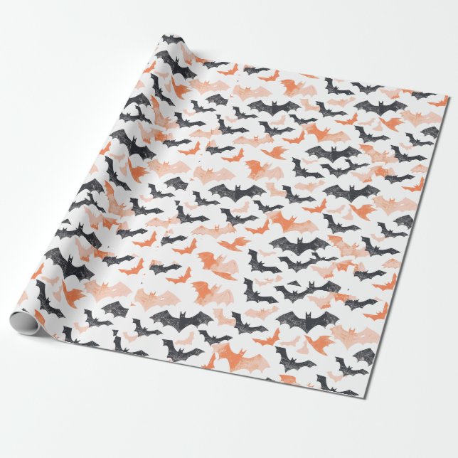 Papel De Presente Feliz Halloween Fofo e Assustador  (Desenrolado)