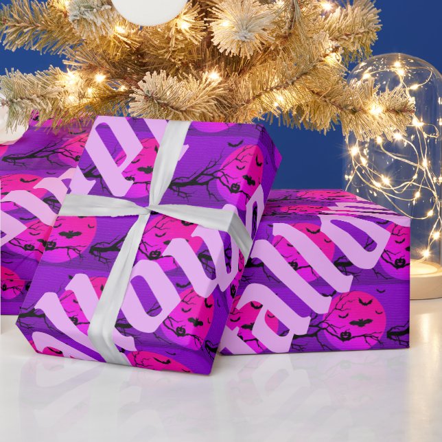 Papel De Presente Feliz Halloween, Hora da Festa Spooky (Feriados)