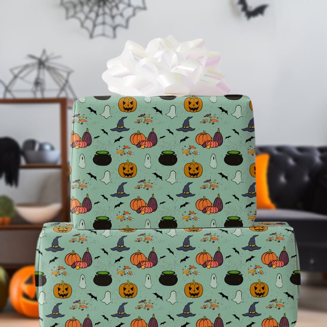 Papel De Presente Feliz Halloween II Wrappaper (Criador carregado)