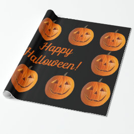 Papel De Presente Feliz Halloween Jack-O-Lanterns Wrappaper