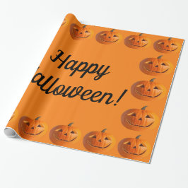 Papel De Presente Feliz Halloween Jack-O-Lanterns Wrappaper