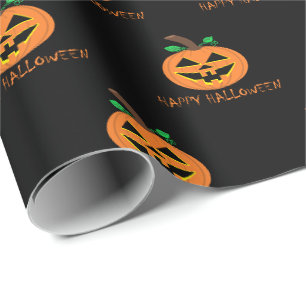 Papel De Presente Feliz Halloween Pumpkin Wrappaper