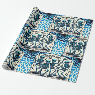 Papel De Presente Feliz Halloween Skeletons: Festa de dança, Tie-Dye