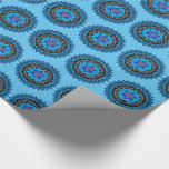 Papel De Presente Feliz Hanukkah com papel azul menorah<br><div class="desc">Padrão de excelente para embrulhar seus presentes de Hanukkah. Menorah azul com Estrela de David sobre fundo azul, </div>
