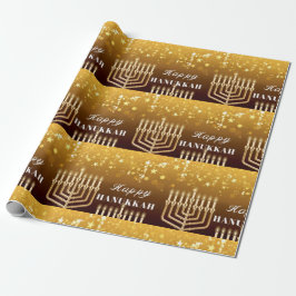 Papel De Presente Feliz Hanukkah Menorah