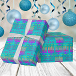Papel De Presente Feliz Hanukkah Menorah Colorful Turquoise Patterno<br><div class="desc">Personalize este papel de embrulho Feliz Chanucá em azul-turquesa colorido com seu nome para um embrulho de presente verdadeiramente único para sua celebração do Festival das Luzes. Perfeito para crianças de todas as idades, e também para adultos, um padrão colorido de menorás com as nove velas tradicionais sombreadas em cores...</div>