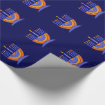 Papel De Presente Feliz Hanukkah. Mentira Colorida Menorah<br><div class="desc">Feliz Hanukkah. Papel Colorido de Mentira design. Cartões,  convites de festas e presentes disponíveis na Categoria Feriados Judeus / Hanukkah da nossa loja.</div>