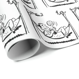 Papel De Presente Feliz Homem de Reforma em Hammock