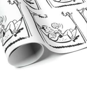 Papel De Presente Feliz Homem de Reforma em Hammock