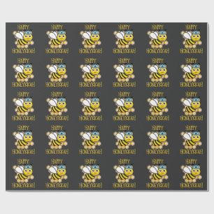 Papel De Presente Feliz Honeykkah Honey Bee Hanukkah judeu