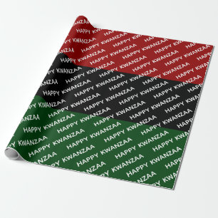 Papel De Presente Feliz Kwanzaa Red Black Green Pan Africano